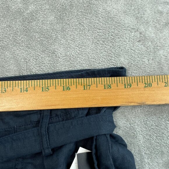 Lauren Ralph Lauren Womens Linen Shorts Size 18 Navy Belt & Pockets NWT 3795 - Picture 6 of 8